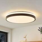 Lindby LED-Deckenleuchte Hudsona, &Oslash; 49 cm, Holz, braun