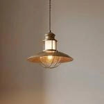 Lindby Pendelleuchte Louisanne, braun, Metall, &Oslash; 35 cm