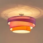 Lindby Deckenlampe Melia, violett/pink/orange, Textil, &Oslash;56cm