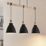 Lindby H&auml;ngeleuchte Trebale, E27, &Oslash; 28 cm, 3-flammig, Holz