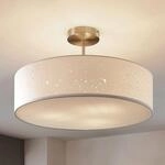 Lindby Deckenlampe Umma, Abstand, wei&szlig;, Stoff, &Oslash; 50 cm, E27