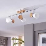Vivica - 3-flammige Deckenlampe mit Holzelementen