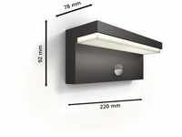 Philips LED-Außenwandleuchte Bustan UE, Sensor, 2.700 K