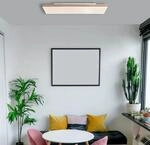 LED-Deckenlampe Doro, L&auml;nge 80 cm, holz dunkel, Holz, CCT