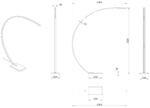 LED-Bogenleuchte Curve, gold matt, Marmor, 192 cm, dimmbar