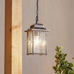 H&auml;ngeleuchte Wexford WX9, IP23, schwarz-silber, Metall, Glas