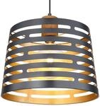 H&auml;ngelampe Ablona, &Oslash; 35 cm, schwarz/goldfarben, Metall