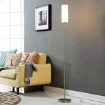 Lindby Stehlampe Vinsta, H&ouml;he 153 cm, wei&szlig;, Glas, Metall