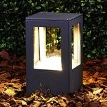 Lucande LED-Sockelleuchte Nicola, 20 cm, anthrazit, IP54