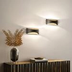 LED-Wandleuchte Rio, schwarz/blattgold, Breite 23 cm, Metall
