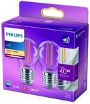 Philips LED-Lampe E27 P45 4,3W Filament 2700K 2er