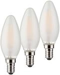 M&uuml;ller Licht LED-Kerzenlampe, 3er-Set E14 4 W 2.700 K matt