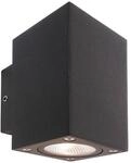LED-Au&szlig;enwandleuchte Cubodo Double Mini, Alu, dunkelgrau
