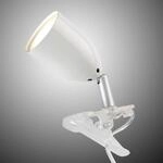Moderne LED Klemmleuchte LEO in Wei&szlig;