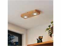 Lindby Mikari LED-Deckenleuchte aus Holz, 2-fl. 9627412