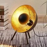 Lindby Tischlampe Muriel, H&ouml;he 38 cm, schwarz, gold, Metall