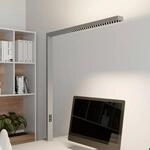 Arcchio LED-B&uuml;ro-Klemmlampe Jolinda, silber, Metall, dimmbar