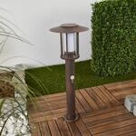 Lindby LED-Sockelleuchte Pavlos, 55 cm, rostfarben, Sensor