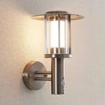 Lindby LED-Au&szlig;enwandlampe Gregory, Sensor, edelstahl, IP44