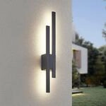 LED-Au&szlig;enwandlampe TAWA, anthrazit, 62 cm Metall 2-flg. IP54