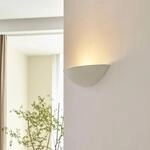Lindby Wandlampe Guilia, wei&szlig;, Gips, 40 cm, E27, bemalbar