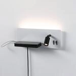 Paulmann LED-Wandleuchte Serra, links, USB-C, wei&szlig;/schwarz
