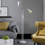 Lucande Stehlampe Medira, wei&szlig;, 2-flg., verstellbar, GU10