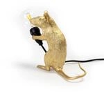SELETTI Mouse Lamp LED-Dekolampe USB sitzend gold
