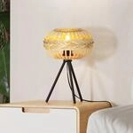 EGLO Amsfield 1 Tischleuchte aus Holz, Dreibein