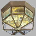 Deckenlampe Flush Klassik messing antik, achteckig