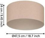 Deckenlampe Feniglia mit Leinenschirm natur