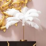 KARE Feather Palm Tischleuchte mit Federn, wei&szlig;