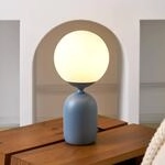 Pauleen Glowing Charm Tischlampe, Keramikfu&szlig; blau