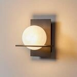 Lucande Wandleuchte Kulka, 1-flammig, schwarz, Glas, G9