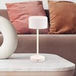 LED-Akku-Tischleuchte Jeff, wei&szlig; matt, H&ouml;he 30 cm, Metall