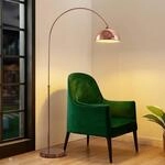 Lindby Bogenlampe Lennart, kupfer, h&ouml;henverstellbar, E27
