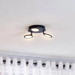 Lindby LED-Deckenleuchte Manel, schwarz, Eisen, &Oslash; 22 cm