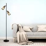Stehlampe 1486025 zweiflammig, Schirme Rauchglas
