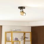 Lindby Deckenstrahler Sylveria, 1.flg., schwarz/gold, Eisen