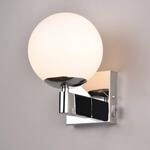Wandleuchte Kula f&uuml;rs Bad Glasschirm IP44 chrom