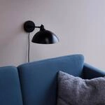 Dyberg Larsen Wandlampe Futura, schwarz, 40 W, Kabel, Metall
