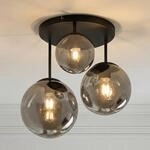 Lindby Deckenleuchte Teeja, rauch, 3-flg., &Oslash;47cm, Glas, E27