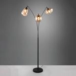 Stehleuchte Lumina, 3-flammig, schwarz/amber, Glas