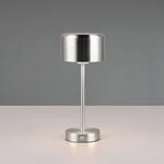 LED-Akku-Tischleuchte Jeff, nickelfarben, H&ouml;he 30 cm, Metall