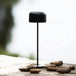 LED-Akku-Tischlampe Lille, H&ouml;he 36 cm, schwarz, IP54, USB