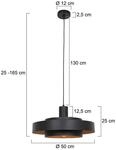 H&auml;ngeleuchte Flinter, schwarz, Metall, &Oslash; 50 cm, E27