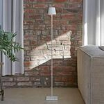 LED-Akku-Stehlampe Nuindie IP54 120 cm rund USB-C schneewei&szlig;