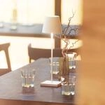 LED-Akkutischlampe Nuindie, USB-C, wei&szlig;, IP54, dimmbar