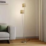 Lucande Stehlampe Juljana, 153 cm, 2-flammig, taupe, E14
