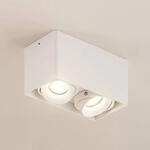 Arcchio Downlight Kubika, 19 cm, wei&szlig;, 2-flg., Metall